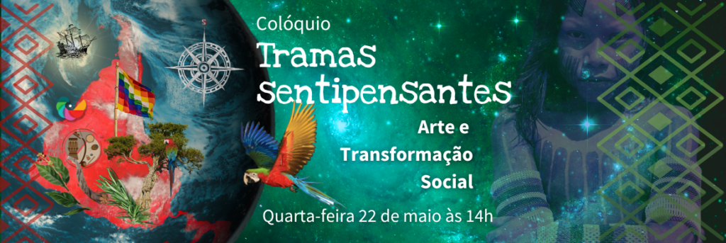 banner do coloquio Tramas sentipensante. parceria USP e Pluriverso